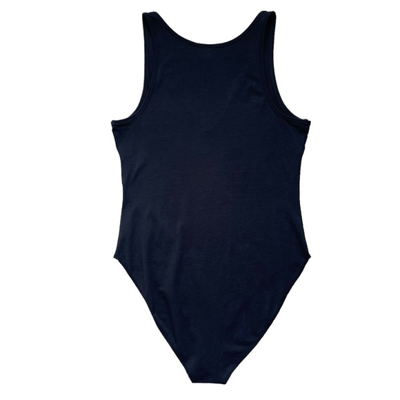 𝅺Pink Victoria’s Secret Black Cotton Bodysuit Women’s Size M - Picture 2 of 10